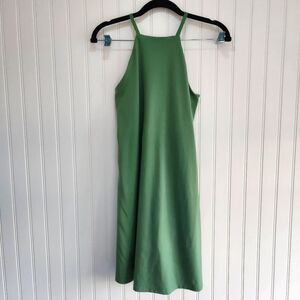 NEW MADEWELL Green Flex Fitness High Neck Cross Back Mini Dress XS